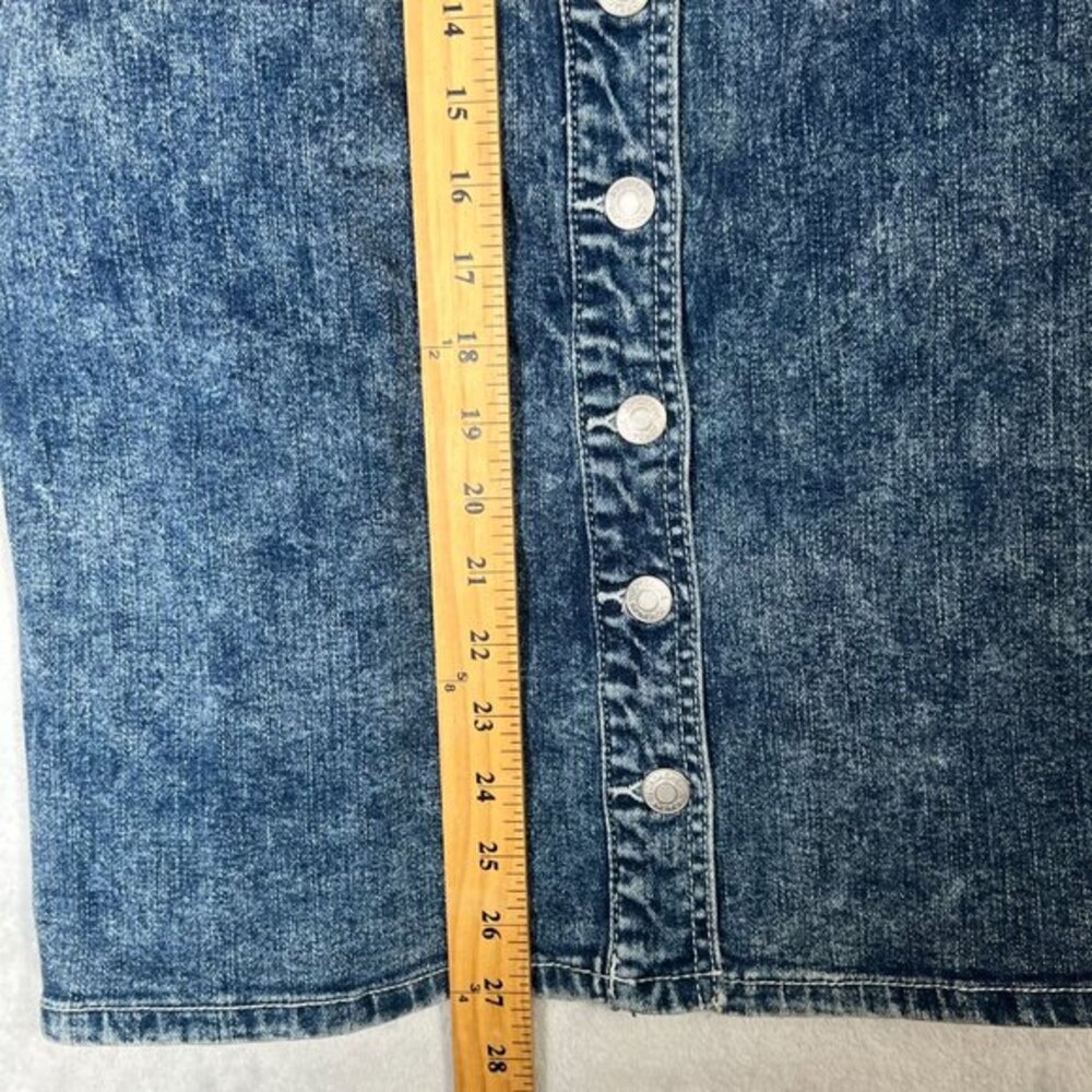 Jordache Vtg Dress Womens XS Blue Jean‎ Denim Button Front Mini Dark Acid Wash - Picture 8 of 8